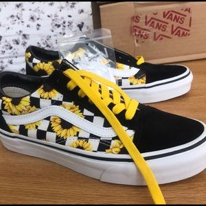 custom sunflower old skool vans